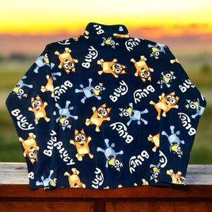 Bluey Bingo Polar Fleece Jacket Unisex Adult M Pullover Soft Cozy Pockets NWT